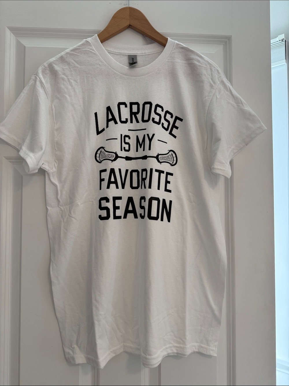 Gildan White Lacrosse Is My Favorite Season Graphic Tee